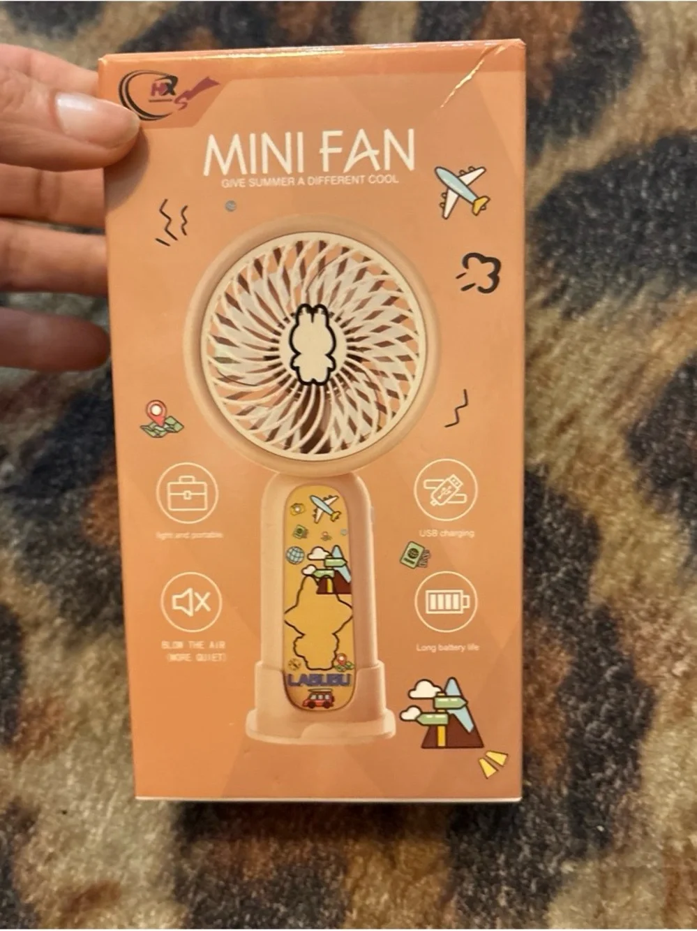 Mini Fan Portable Handheld Fan - tan. Great for skincare routine